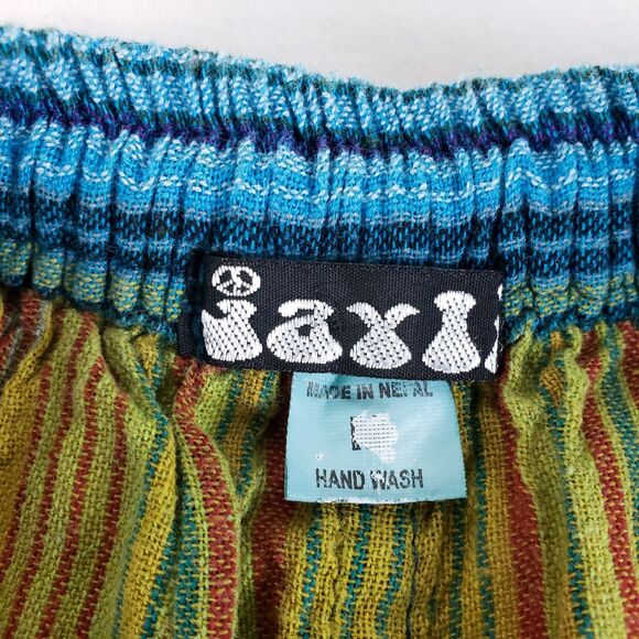 Jayli Hippie Short Mens L Festival Patchwork Striped Cargo Handmade Nepal - Picture 7 of 10